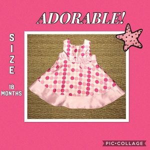 Pink polka dot sleeveless dress